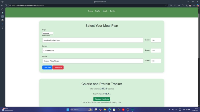 Diet-Diary – screenshot 1