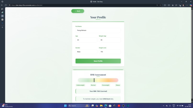 Diet-Diary – screenshot 5