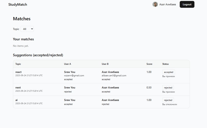 Peer Learning Matchmaker – screenshot 1