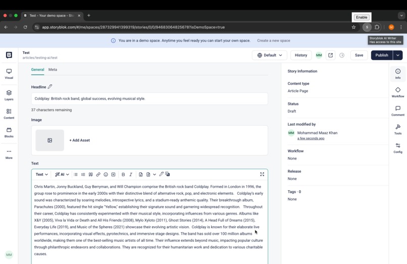 Storyblok AI Writer – screenshot 1