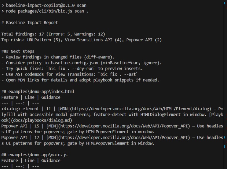 Baseline Impact Copilot – screenshot 2