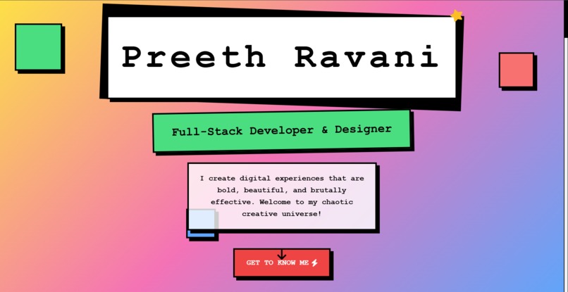 Preeth's Portfolio – screenshot 1