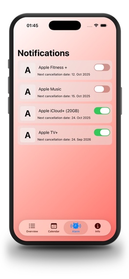 Subscriptions and Budget – screenshot 3