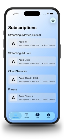 Subscriptions and Budget – screenshot 1