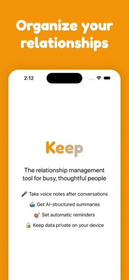 Keep – Relationship Notes & CRM – screenshot 1