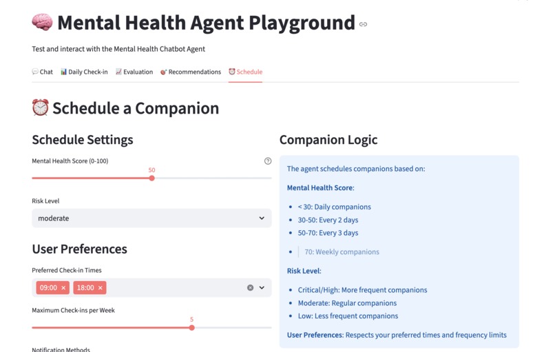 Mental Health Companion Agent – screenshot 1