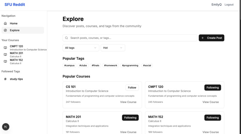 SFU Reddit – screenshot 2