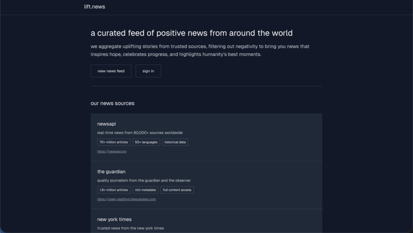lift.news – screenshot 1