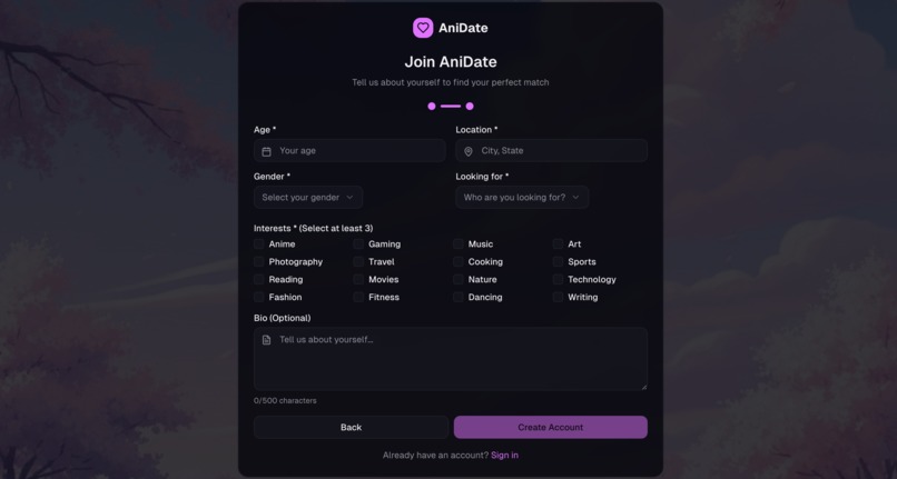 AniDate – screenshot 3