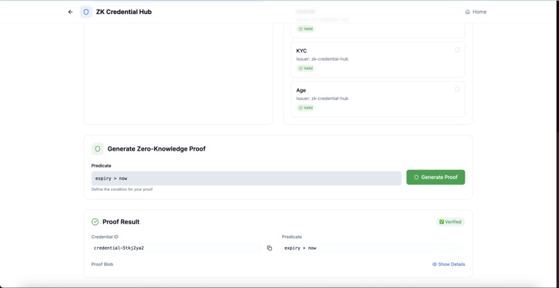 ZK Credential Hub – screenshot 1