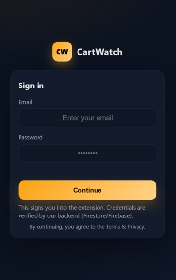 CartWatch – screenshot 2