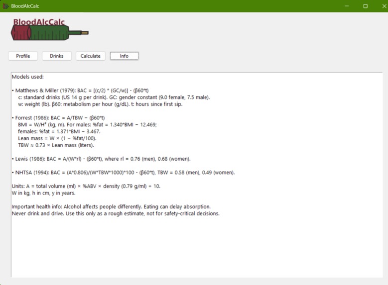 BloodAlcCalc – screenshot 5