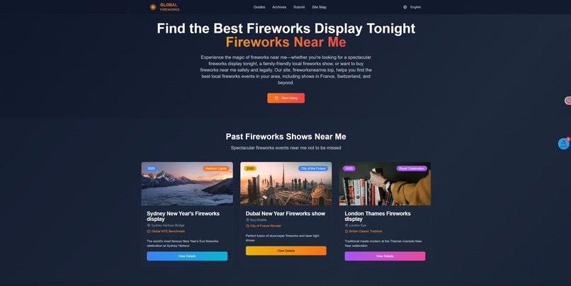 Global Fireworks Calendar – screenshot 1