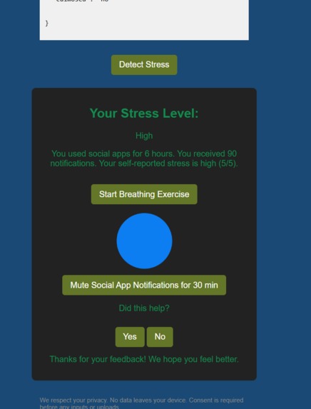 stress detector – screenshot 2