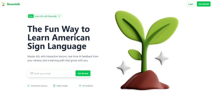 BeanStalk: AI-Powered Sign Language Learning Platform – screenshot 1