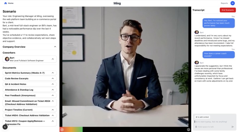 Ming Management Training, a personalized AI-native L&D coach – screenshot 1