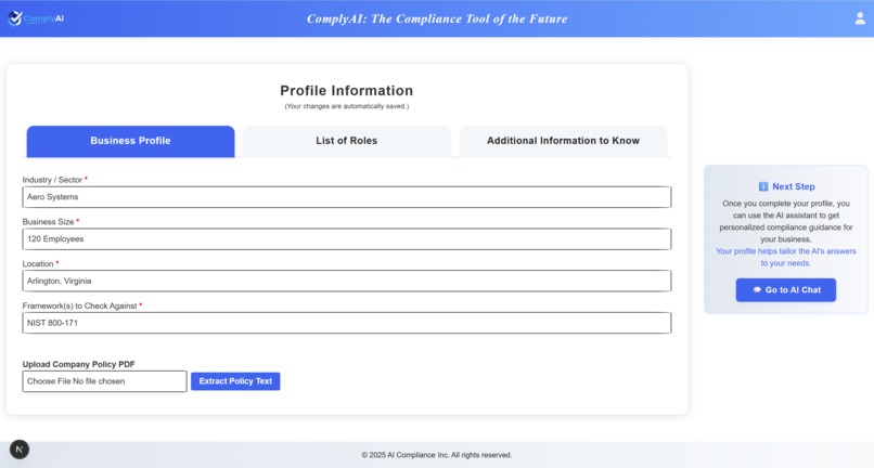 ComplyAI – screenshot 2