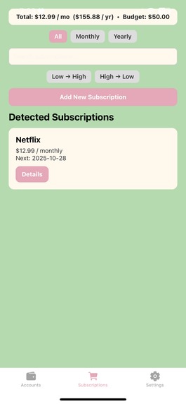 SubSense – screenshot 2