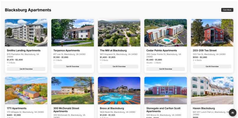 Blacksburg Apartment Finder – screenshot 1