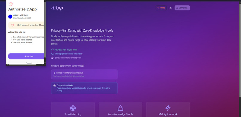 dApp – screenshot 1
