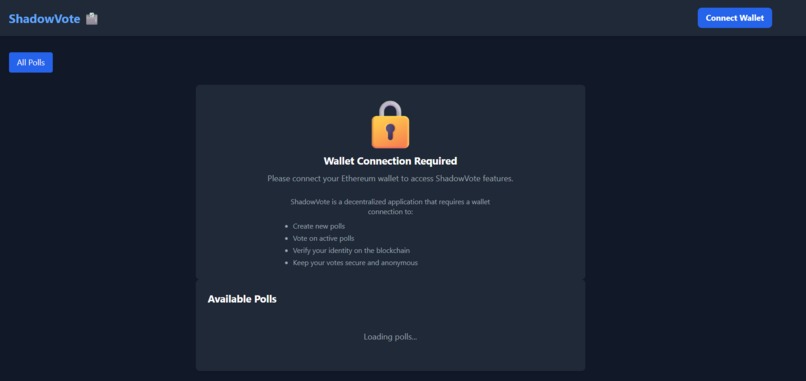 ShadowVote-Decentralized Voting Platform – screenshot 1