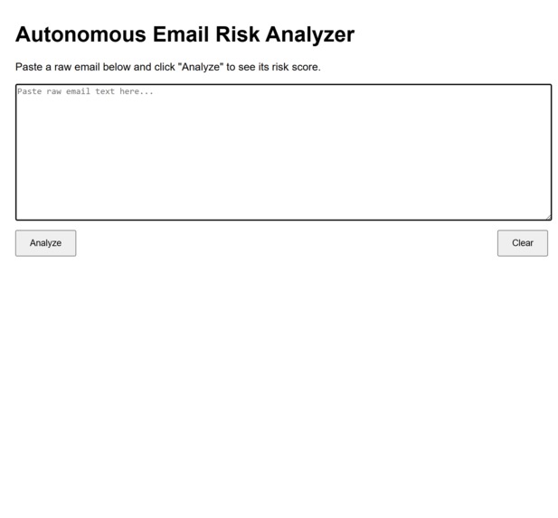 Autonomous Email Risk Analyzer – screenshot 1