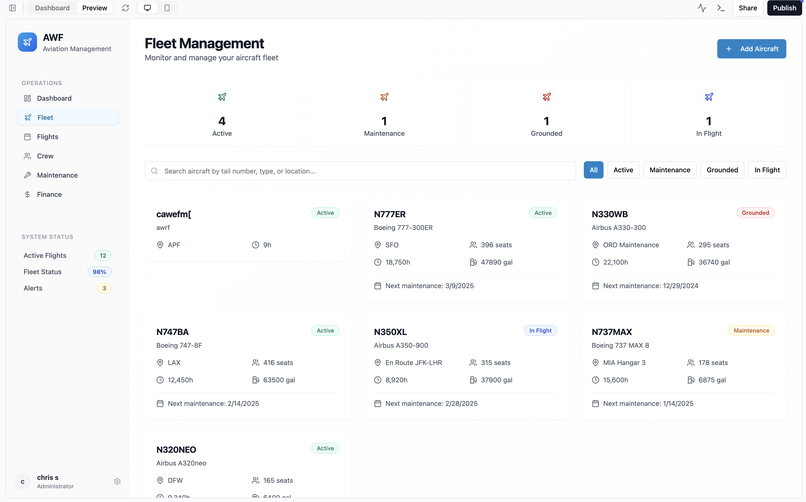 Aviation Workflow Management (AWF)  – screenshot 3