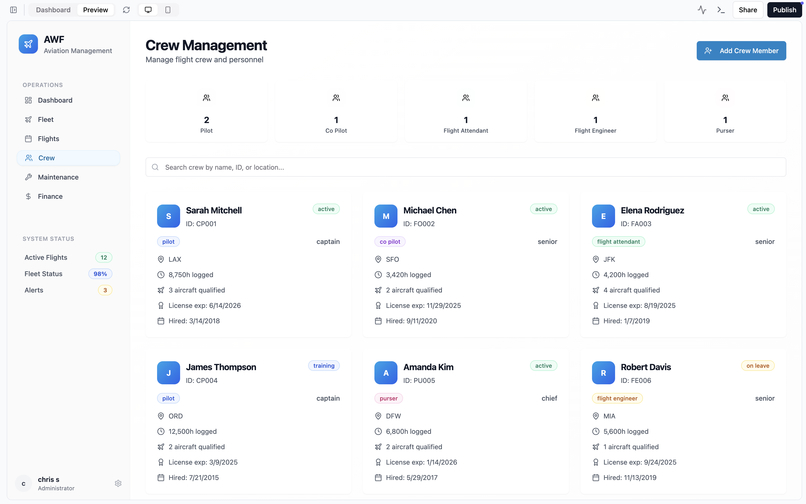 Aviation Workflow Management (AWF)  – screenshot 4