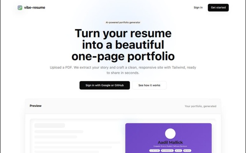 VibeResume – screenshot 1