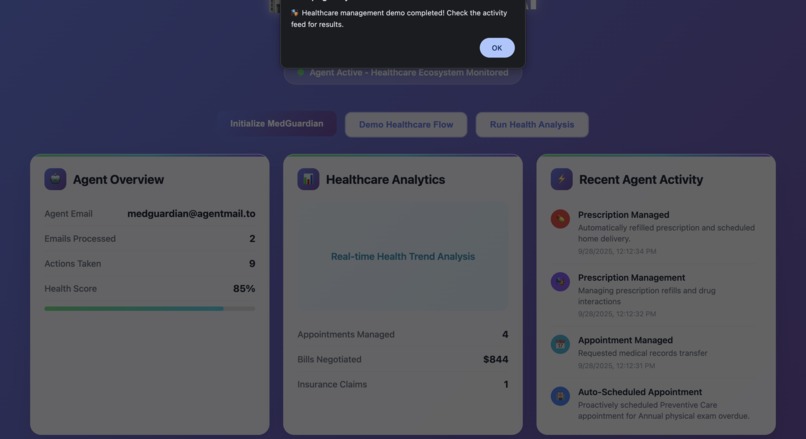 MedGuardian AI (Autonomous Healthcare Management Agent) – screenshot 1