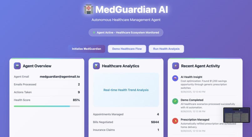 MedGuardian AI (Autonomous Healthcare Management Agent) – screenshot 3