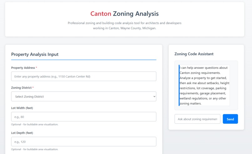 Canton Zoning Analysis  – screenshot 1