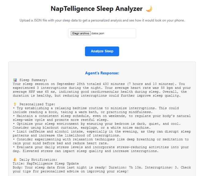NapTelligence – screenshot 2
