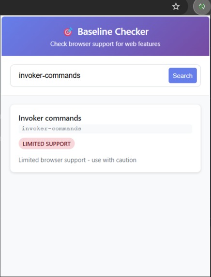 Baseline web features checker – screenshot 1