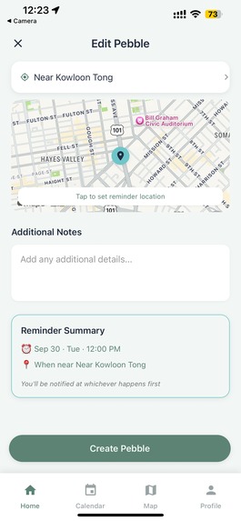 Pebble: Location-Based Reminder – screenshot 5