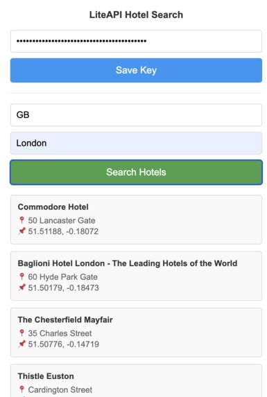 Chrome Extension powered by the LiteAPI (Vibe coded) – screenshot 4