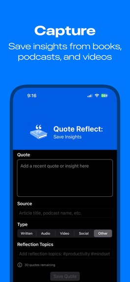 Quote Reflect: Save Insights – screenshot 3