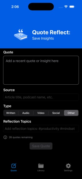 Quote Reflect: Save Insights – screenshot 6