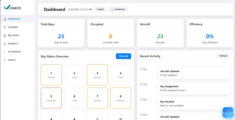 HAECO Bay Management System – screenshot 2