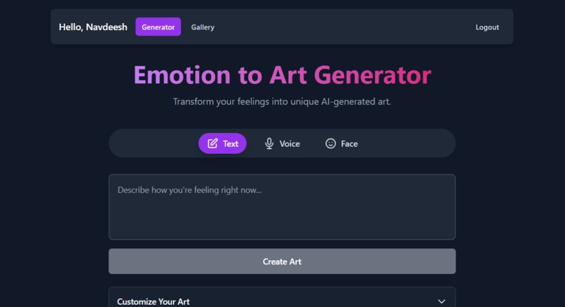 Emotion to Art – screenshot 3