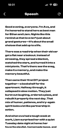 Loviquent - AI Wedding Speeches – screenshot 2