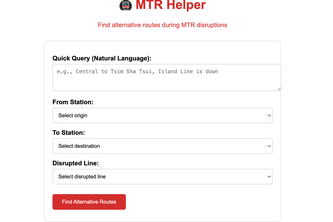 AI powered MTR Disruption Helper