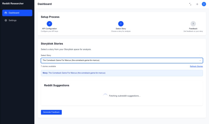 StoryBlok Reddit Content Feedback – screenshot 3
