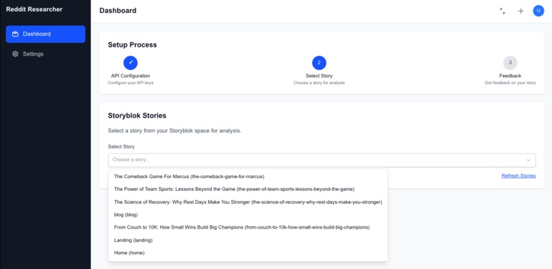 StoryBlok Reddit Content Feedback – screenshot 4