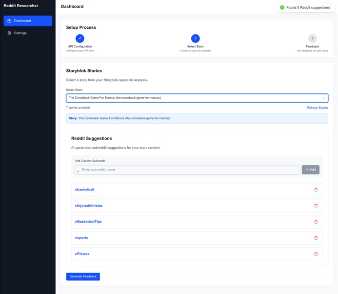 StoryBlok Reddit Content Feedback – screenshot 6