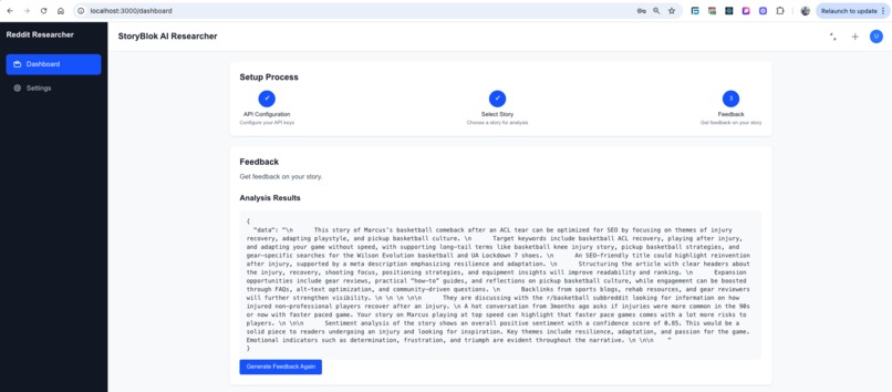 StoryBlok Reddit Content Feedback – screenshot 8