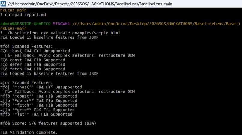 BaselineLens – screenshot 2
