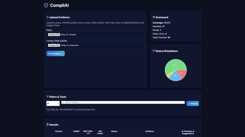 CompliAI – screenshot 2