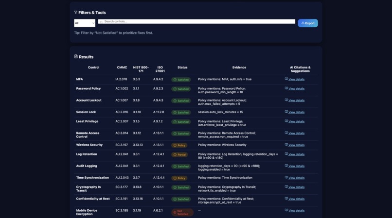 CompliAI – screenshot 3