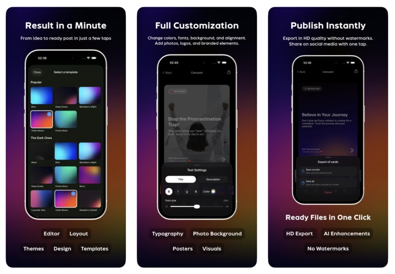 Cardsy - Carousel for Threds, Instagram, TikTok – screenshot 2